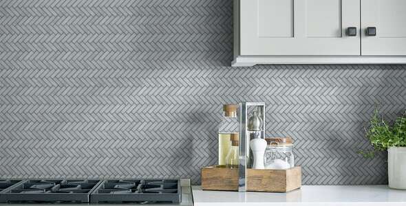 Pearl Herringbone Mosaic