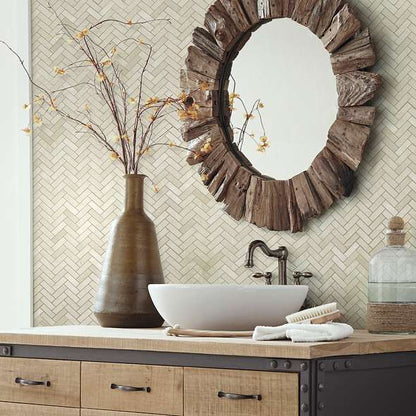 Pearl Herringbone Mosaic