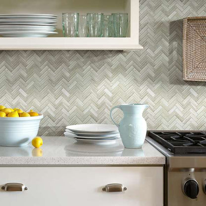 Pearl Herringbone Mosaic